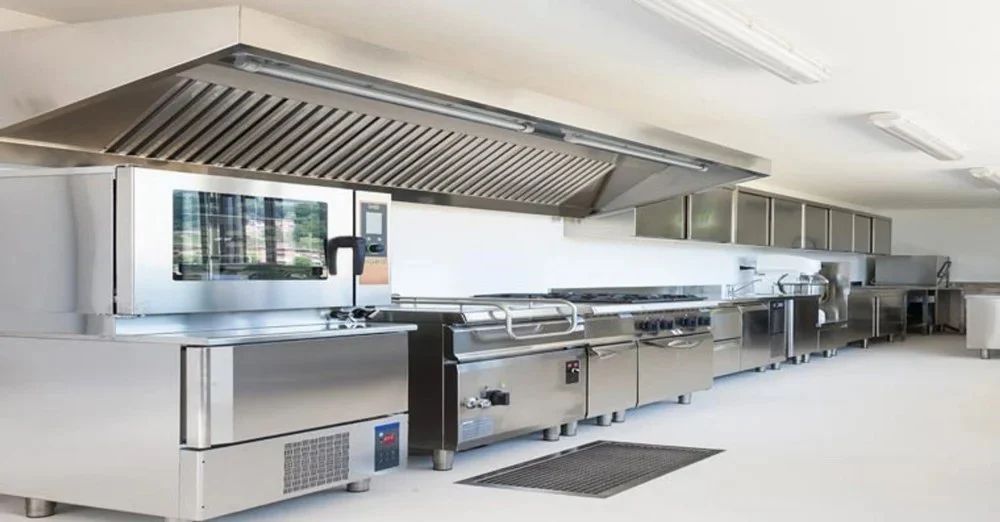 Kitchen exhaust hood duct network